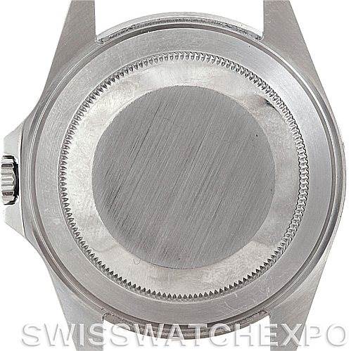 The image shows the back case of a Rolex GMT-Master 16710 Men's Stainless Steel Black Dial 16710 Men's Stainless Steel Black Dial watch from a top-down angle.