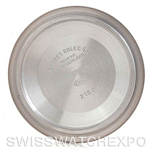 This image shows the inside case back of a Rolex GMT-Master 16710 Men's Stainless Steel Black Dial 16710 Men's Stainless Steel Black Dial watch, engraved with brand and model details.