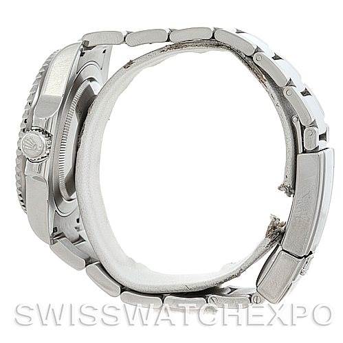 The image shows a side view of a Rolex GMT-Master 116710 Men's Stainless Steel Black Dial 116710 Men's Stainless Steel Black Dial watch, highlighting the bracelet, clasp, and side of the case.