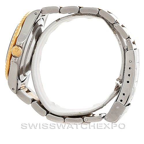 The image shows a side view of the Rolex GMT-Master 16713 Men's Stainless Steel Black Dial 16713 Men's Stainless Steel Black Dial watch, highlighting the bracelet, clasp, and a partial view of the case.