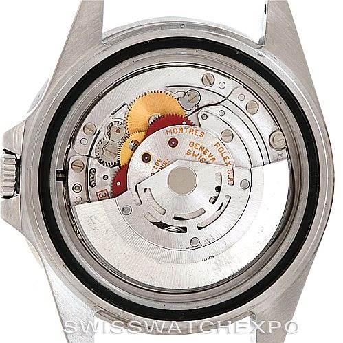 The image shows the internal mechanism of a Rolex GMT-Master 16710 Men's Stainless Steel Black Dial 16710 Men's Stainless Steel Black Dial watch, viewed from the back with the case back removed.