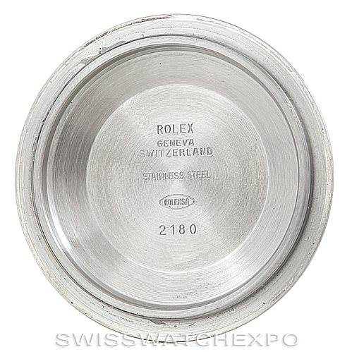 This image shows the inner case back of a Rolex GMT-Master 16710 Men's Stainless Steel Black Dial 16710 Men's Stainless Steel Black Dial watch, displaying inscriptions including "Rolex Geneva Switzerland," "Stainless Steel," and "2180."