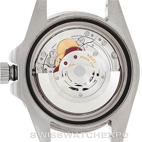 The image shows the back view of the movement of a Rolex GMT-Master 116710 Men's Stainless Steel Black Dial 116710 Men's Stainless Steel Black Dial watch, highlighting its internal mechanisms.