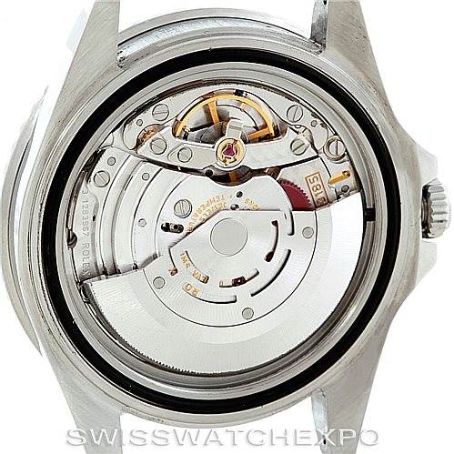 This image shows the movement and internal mechanism of a Rolex GMT-Master 16710 Men's Stainless Steel Black Dial 16710 Men's Stainless Steel Black Dial watch from a rear angle.