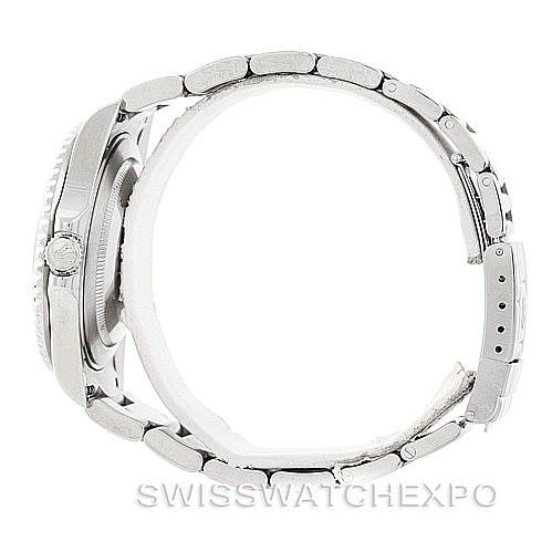 This image shows a side view of the Rolex GMT-Master 16710 Men's Stainless Steel Black Dial 16710 Men's Stainless Steel Black Dial watch, highlighting the bracelet and crown.