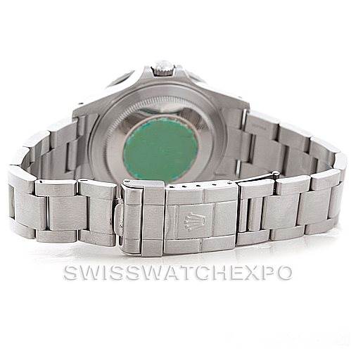 The image shows the back view of a Rolex GMT-Master 16710 Men's Stainless Steel Black Dial 16710 Men's Stainless Steel Black Dial watch, highlighting the bracelet and clasp.