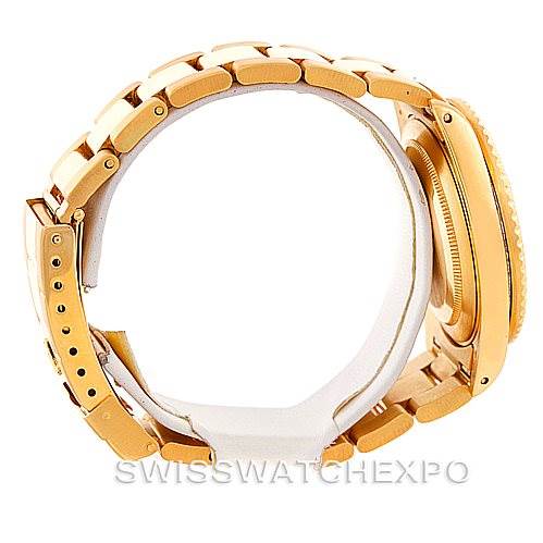 The image shows a side view of a Rolex GMT-Master 16758 Men's Stainless Steel Black Dial 16758 Men's Stainless Steel Black Dial model, highlighting its bracelet and case.