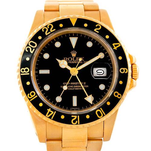 Photo of Rolex GMT Master Transitional 18k Yellow Gold Mens Watch 16758