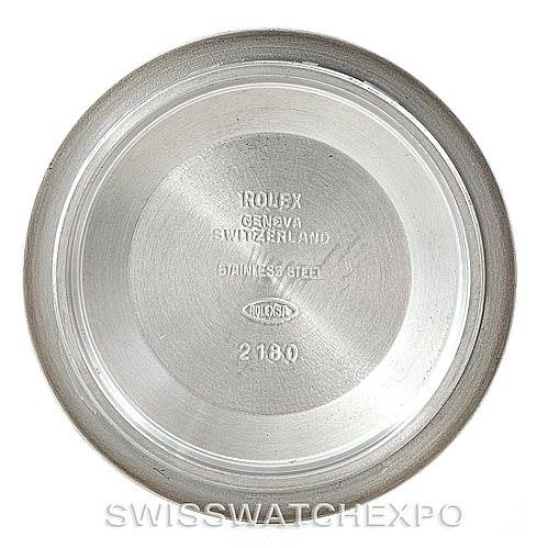 The image shows the inside case back of a Rolex GMT-Master 16710 Men's Stainless Steel Black Dial 16710 Men's Stainless Steel Black Dial watch, displaying its engravings and model information.