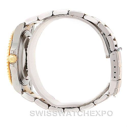 The image shows a side view of a Rolex GMT-Master 16713 Men's Stainless Steel Grey Dial 16713 Men's Stainless Steel Grey Dial watch, focusing on its bracelet and case.