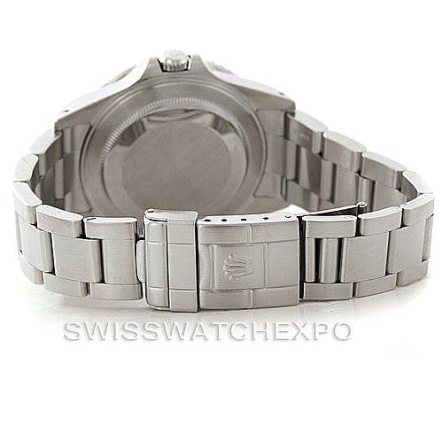 This image shows the back and clasp side of the Rolex GMT-Master 16710 Men
s Stainless Steel Black Dial 16710 Men
s Stainless Steel Black Dial watch, highlighting the bracelet and case back.