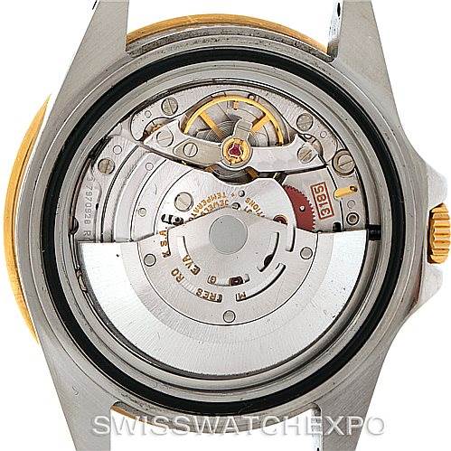 This image shows the internal mechanism of a Rolex GMT-Master 16713 Men's Stainless Steel Black Dial 16713 Men's Stainless Steel Black Dial watch, viewed from the back case with the cover removed.