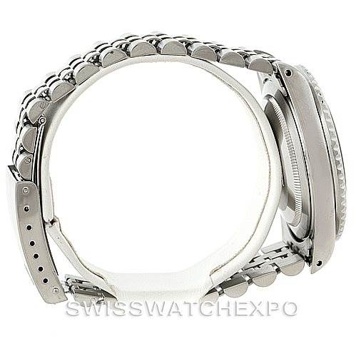 The image shows a side view of a Rolex GMT-Master 16710 Men's Stainless Steel Black Dial 16710 Men's Stainless Steel Black Dial watch, highlighting the bracelet and the case side.