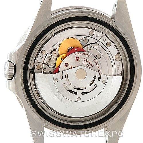 The image shows the movement and internal mechanics of a Rolex GMT-Master 16700 Men's Stainless Steel Black Dial 16700 Men's Stainless Steel Black Dial watch, viewed from the back with the case back removed.