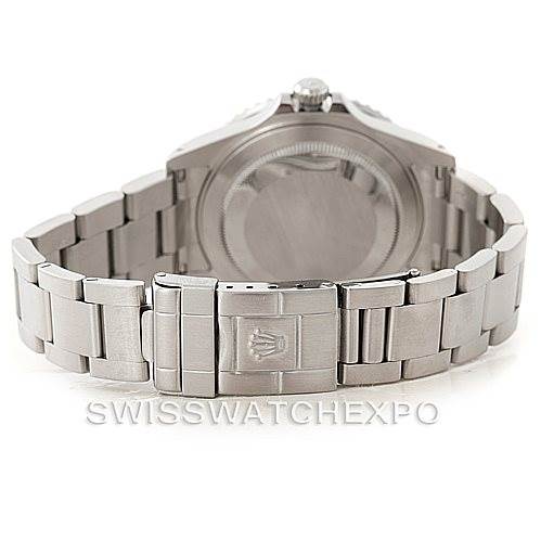 This image shows the back case and bracelet of a Rolex GMT-Master 16710 Men's Stainless Steel Black Dial 16710 Men's Stainless Steel Black Dial watch from a rear angle.