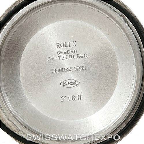 The image shows the inner case back of a Rolex GMT-Master 16710 Men's Stainless Steel Black Dial 16710 Men's Stainless Steel Black Dial watch, with branding and specifications engraved.