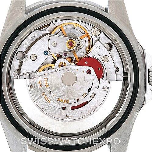 The image shows the movement and inner mechanisms of a Rolex GMT-Master 16750 Men's Stainless Steel Black Dial 16750 Men's Stainless Steel Black Dial watch viewed from the back.