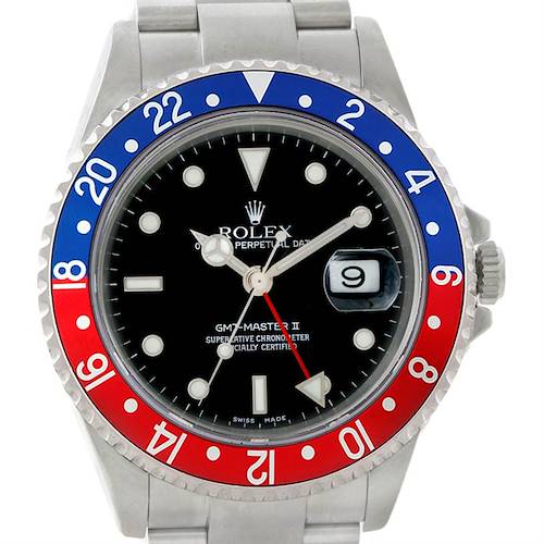 Photo of Rolex GMT Master II Pepsi Bezel Mens Watch 16710