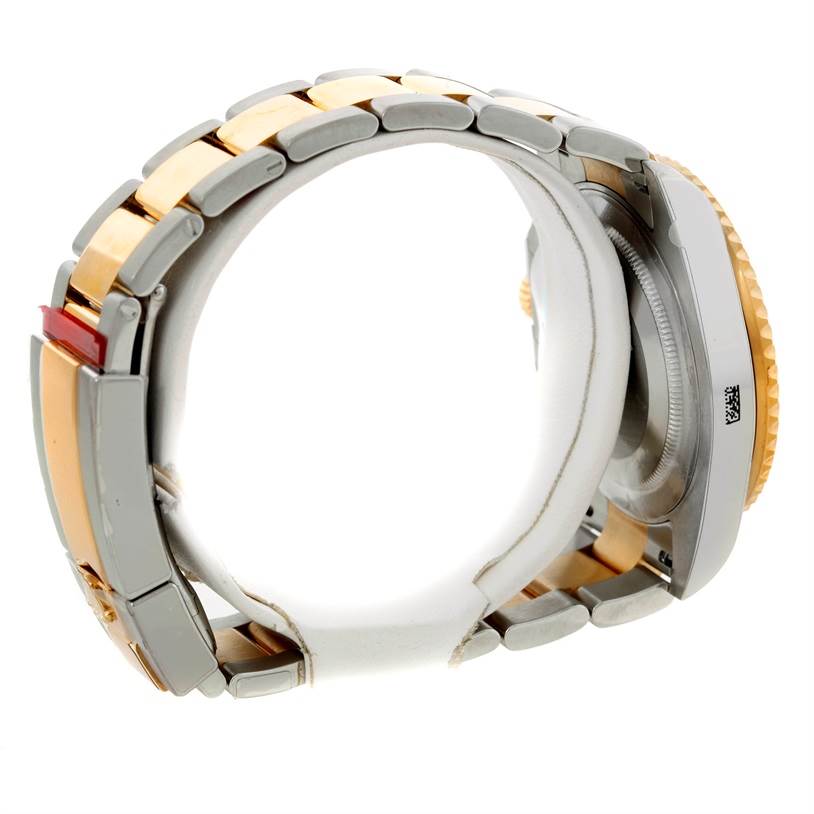 This image shows the side and part of the bracelet of a Rolex GMT-Master 116713 Men's Stainless Steel Black Dial 116713 Men's Stainless Steel Black Dial watch, highlighting the clasp and case side.