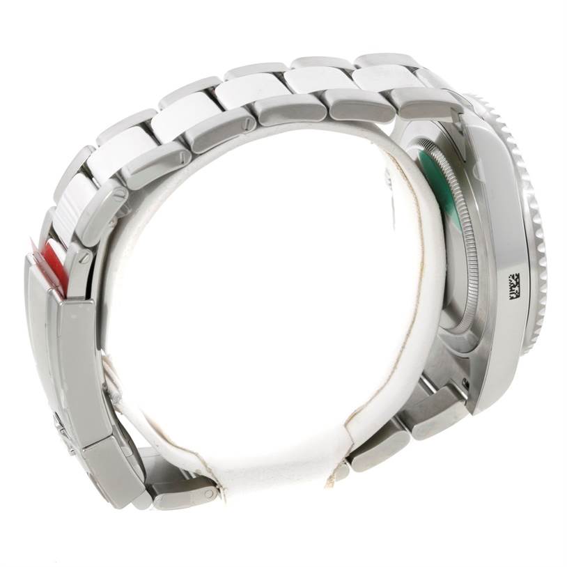 This image shows a side view of the bracelet and case of a Rolex GMT-Master 116710 Men's Stainless Steel Black Dial 116710 Men's Stainless Steel Black Dial watch.