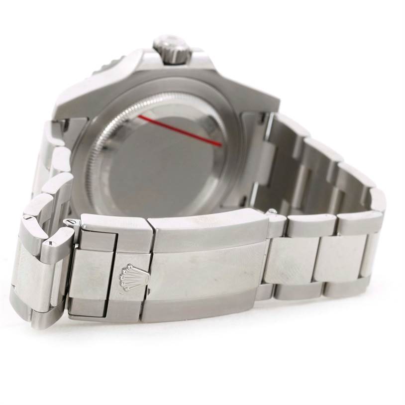 This image shows the back case and bracelet of a Rolex GMT-Master 116710 Men's Stainless Steel Black Dial 116710 Men's Stainless Steel Black Dial watch.