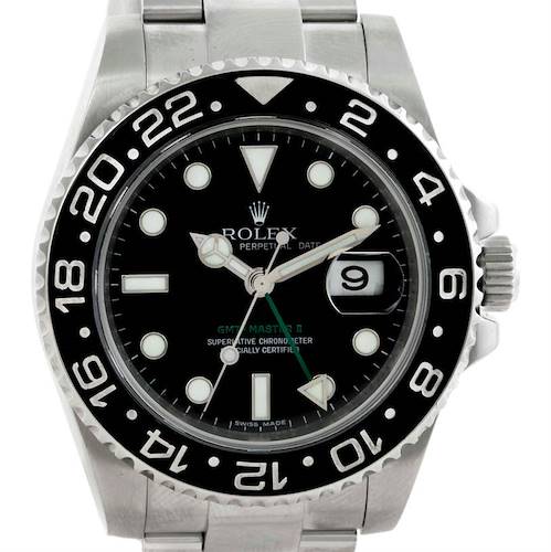 Photo of Rolex GMT Master II Mens Ceramic Bezel Stainless Steel Watch 116710