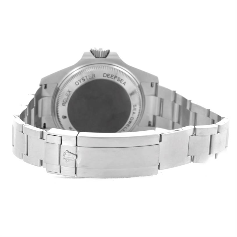 The image shows the back case and bracelet of a Rolex Sea-Dweller 116660 Men's Stainless Steel Black Dial 116660 Men's Stainless Steel Black Dial watch from a rear angle.