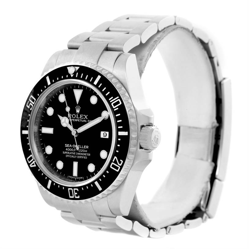 The Rolex Sea-Dweller 116600 Men's Stainless Steel Black Dial 116600 Men's Stainless Steel Black Dial watch is shown at a front angle, displaying the dial, bezel, crown, and bracelet.