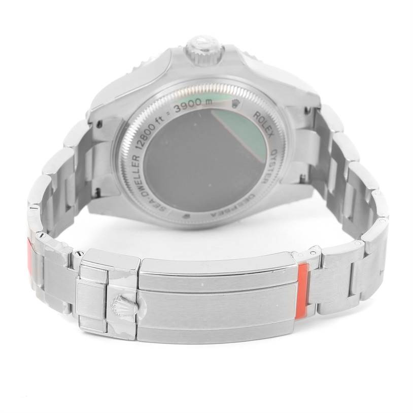 The image shows the back and bracelet of a Rolex Sea-Dweller 116660 Men's Stainless Steel Blue Dial 116660 Men's Stainless Steel Blue Dial watch, highlighting its clasp and case back.