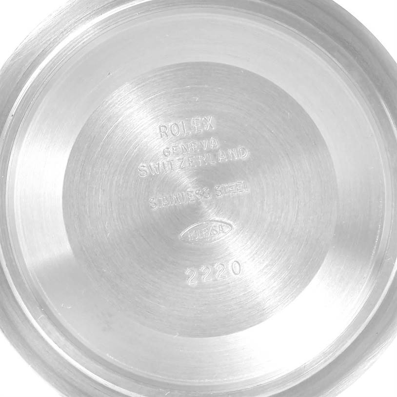 This image shows the engraved inside back casing of a Rolex Sea-Dweller 16600 Men's Stainless Steel Black Dial 16600 Men's Stainless Steel Black Dial watch.