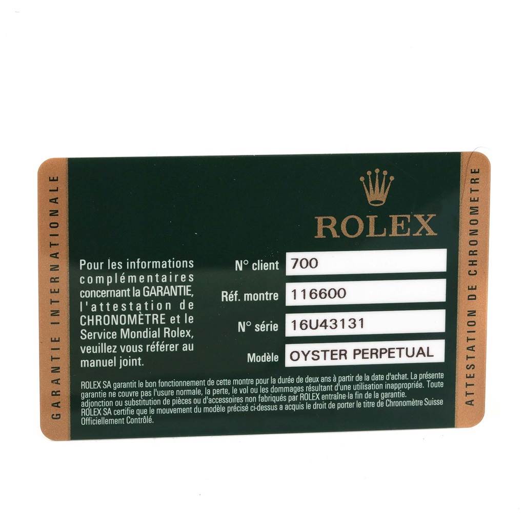 Rolex Seadweller 4000 Stainless Steel Mens Date Watch 116600 Box Card ...
