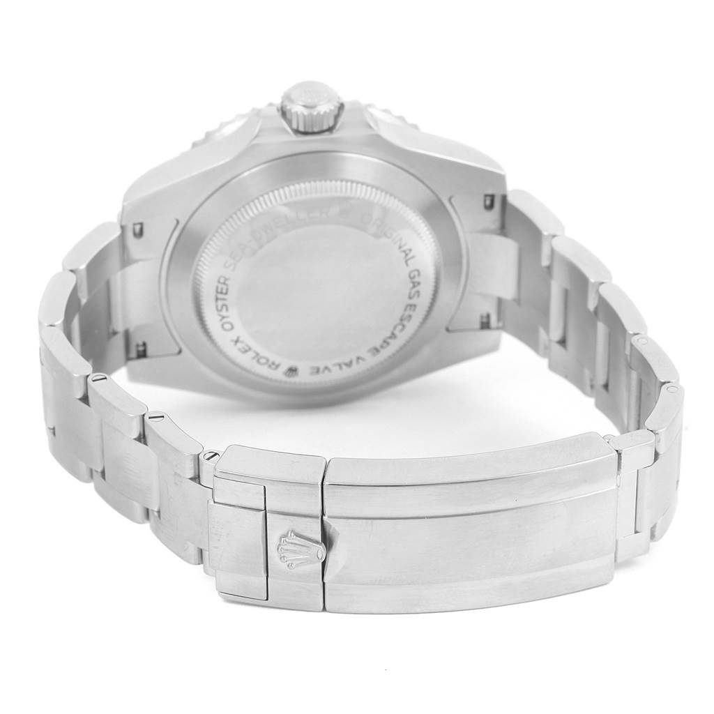 The image shows the back view and clasp of a Rolex Sea-Dweller 116600 Men
s Stainless Steel Black Dial 116600 Men
s Stainless Steel Black Dial watch.