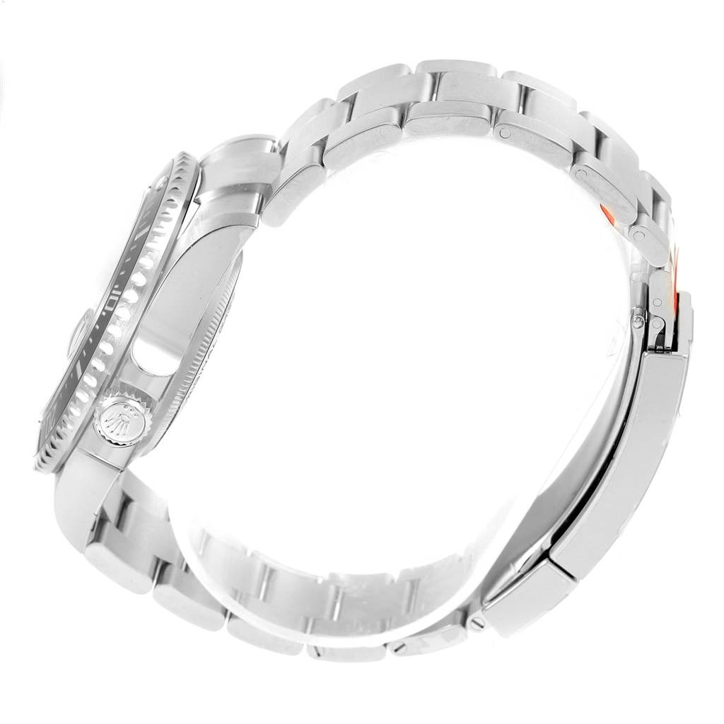 The image shows a side profile of a Rolex Sea-Dweller 126600 Men
s Stainless Steel Black Dial 126600 Men
s Stainless Steel Black Dial watch, highlighting the case, bezel, crown, and bracelet.