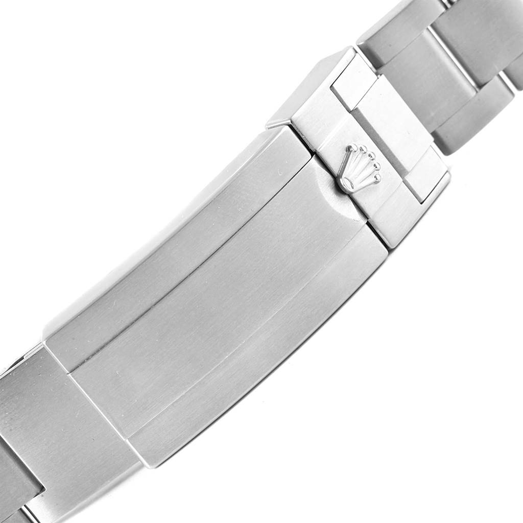 This image shows a close-up of the clasp mechanism and part of the stainless steel bracelet of the Rolex Sea-Dweller 116660 Men's Stainless Steel Black Dial 116660 Men's Stainless Steel Black Dial watch.