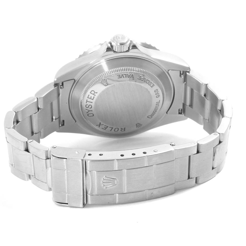 The image shows the back case and bracelet of a Rolex Sea-Dweller 16600 Men
s Stainless Steel Black Dial 16600 Men
s Stainless Steel Black Dial watch.