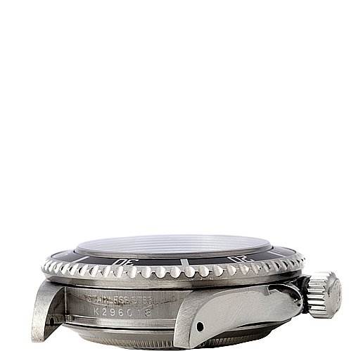 The image shows a side view of a Rolex Sea-Dweller 16600 Men's Stainless Steel Black Dial 16600 Men's Stainless Steel Black Dial watch, highlighting the case, bezel, and crown.