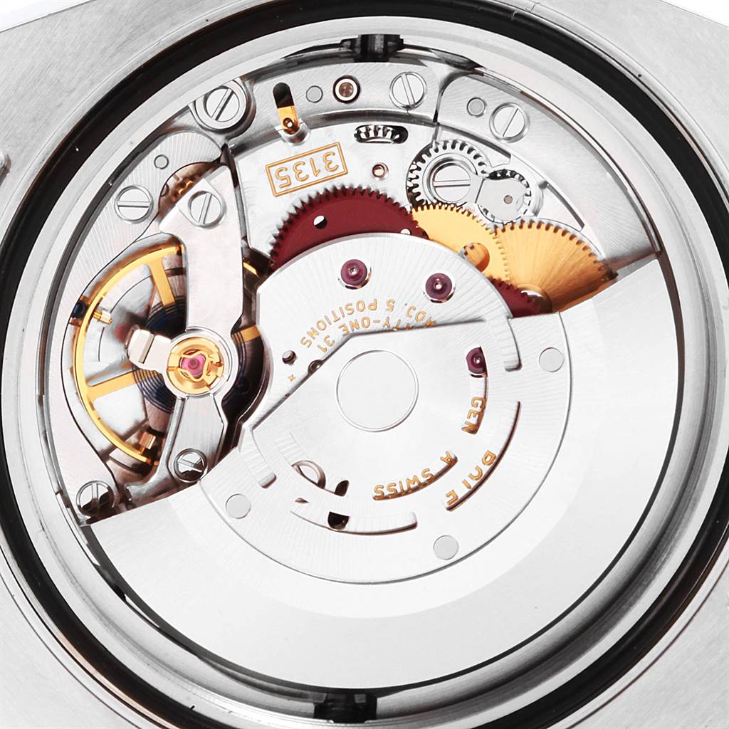 The image shows the movement and internal mechanism of a Rolex Sea-Dweller 116600 Men
s Stainless Steel Black Dial 116600 Men
s Stainless Steel Black Dial watch, viewed from the back.