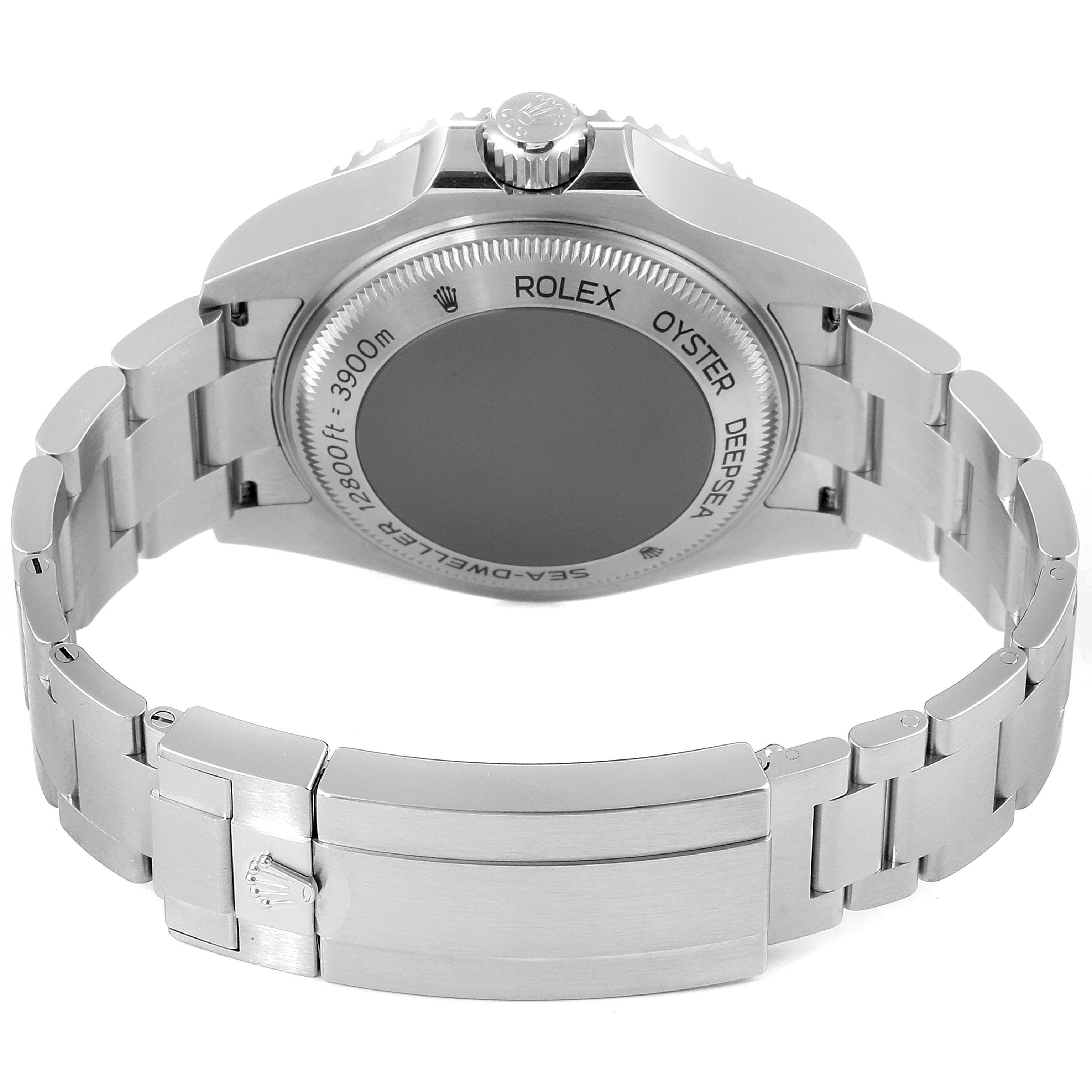 The image shows the back case and bracelet of a Rolex Sea-Dweller 126660 Men's Stainless Steel Black Dial 126660 Men's Stainless Steel Black Dial watch, viewed from the rear angle.