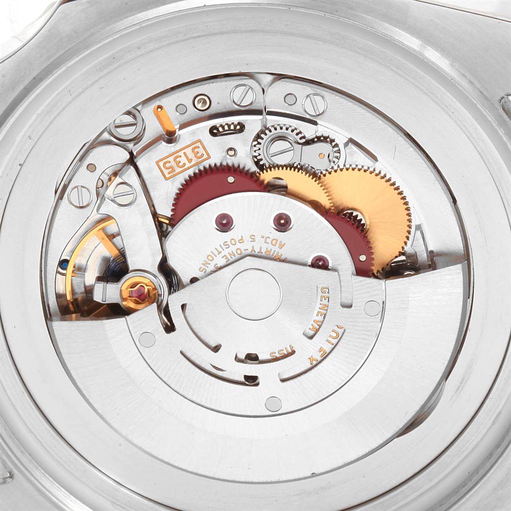 This image shows the intricate movement mechanism of the Rolex Sea-Dweller 116660 Men's Stainless Steel Blue Dial 116660 Men's Stainless Steel Blue Dial model from a back view angle.