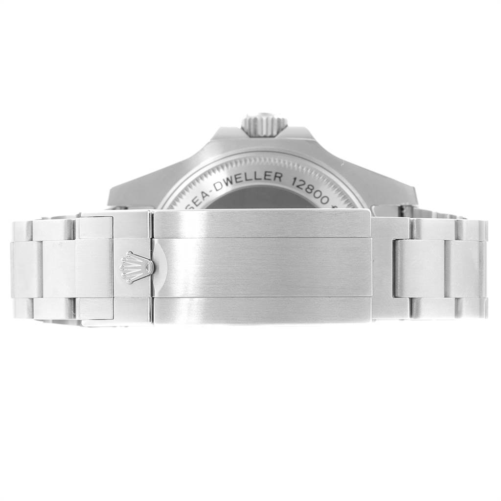 The image shows the case back and bracelet of a Rolex Sea-Dweller 116660 Men's Stainless Steel Blue Dial 116660 Men's Stainless Steel Blue Dial watch from a rear angle.