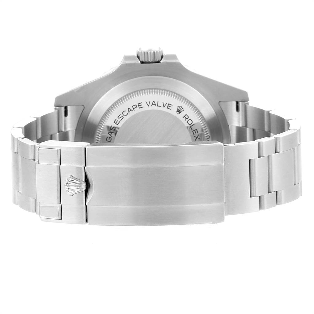 This image shows the back case and bracelet clasp of a Rolex Sea-Dweller 126600 Men
s Stainless Steel Black Dial 126600 Men
s Stainless Steel Black Dial watch.