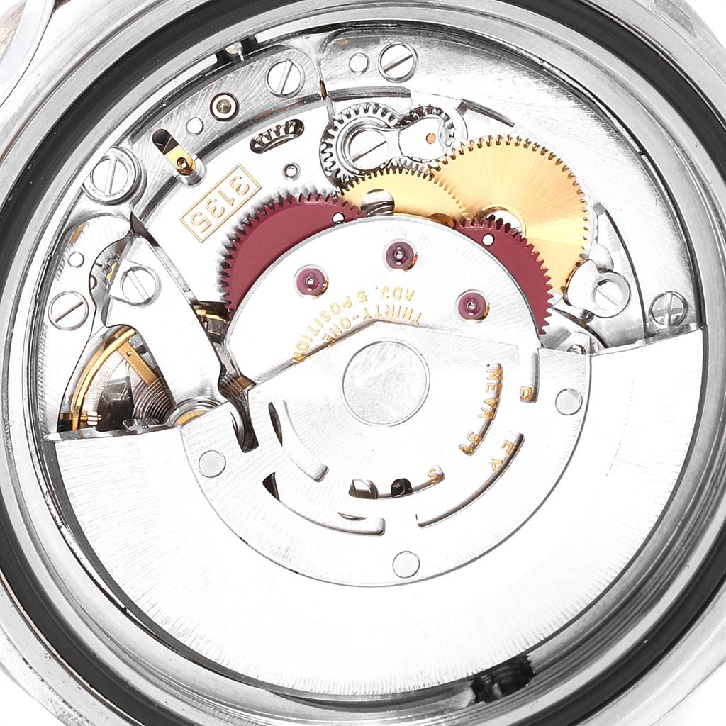 The image shows the internal mechanism and movement of a Rolex Sea-Dweller 16600 Men's Stainless Steel Black Dial 16600 Men's Stainless Steel Black Dial watch from the back angle.