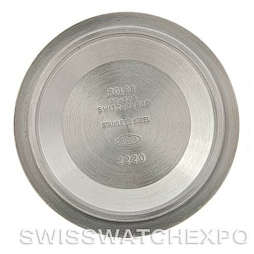 This image shows the interior case back of a Rolex Sea-Dweller 16600 Men's Stainless Steel Black Dial 16600 Men's Stainless Steel Black Dial watch, displaying the brand's engraving and model number.