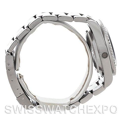 This image shows a side-view angle of a Rolex Sea-Dweller 16600 Men's Stainless Steel Black Dial 16600 Men's Stainless Steel Black Dial model, highlighting the bracelet and case.