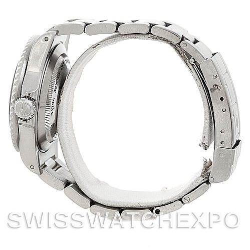 The image shows the side profile of the Rolex Sea-Dweller 16600 Men's Stainless Steel Black Dial 16600 Men's Stainless Steel Black Dial, displaying the case, bracelet, and crown.