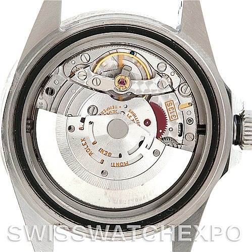 The image shows the open case back of a Rolex Sea-Dweller 16600 Men's Stainless Steel Black Dial 16600 Men's Stainless Steel Black Dial watch, revealing its internal mechanical components and movement.