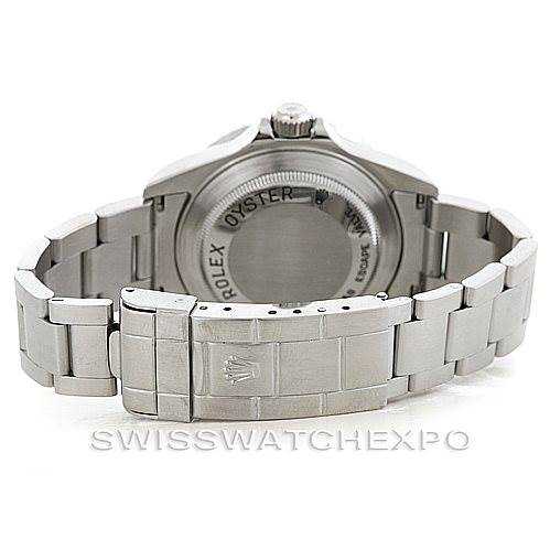 The image shows the back view of a Rolex Sea-Dweller 16600 Men's Stainless Steel Black Dial 16600 Men's Stainless Steel Black Dial watch, detailing the bracelet and case back.