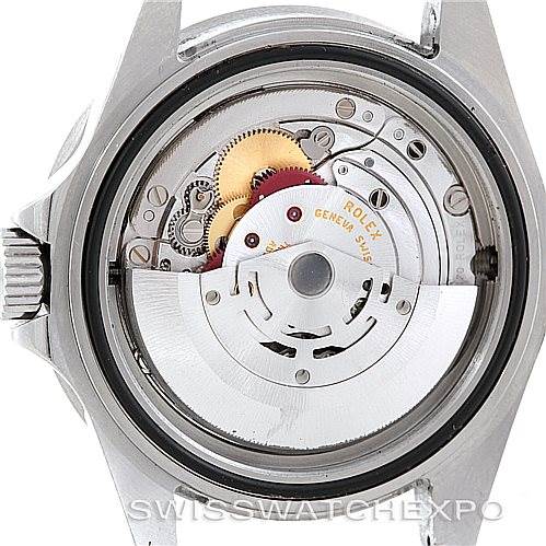 This image shows the open caseback view of a Rolex Sea-Dweller 16600 Men's Stainless Steel Black Dial 16600 Men's Stainless Steel Black Dial, revealing its internal movement and mechanism.