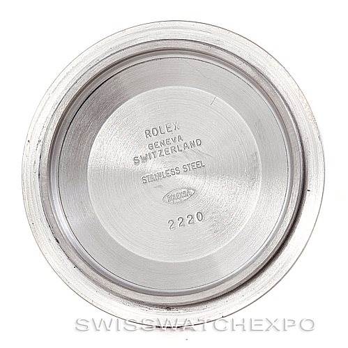 This image shows the inside of the case back of a Rolex Sea-Dweller 16600 Men's Stainless Steel Black Dial 16600 Men's Stainless Steel Black Dial watch, displaying branding and model information.