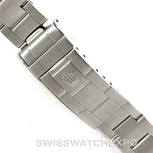 The image shows a close-up of the clasp and part of the bracelet of a Rolex Sea-Dweller 16600 Men's Stainless Steel Black Dial 16600 Men's Stainless Steel Black Dial watch.